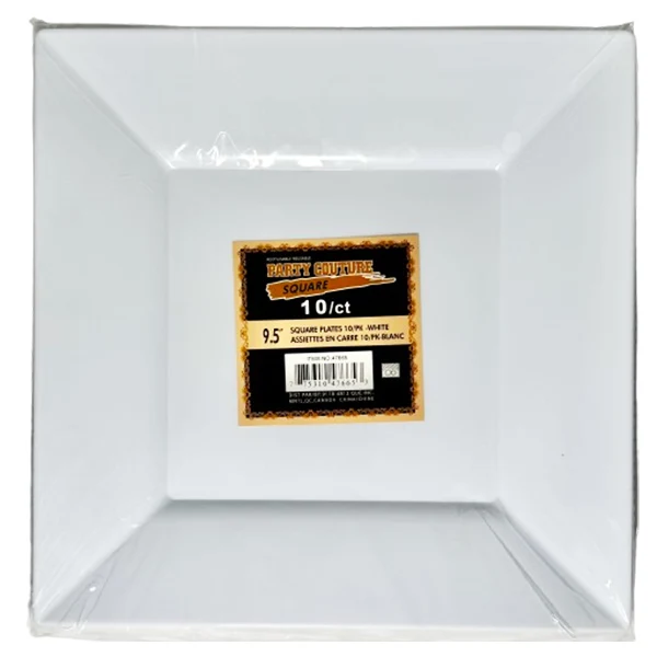 Party Couture - White Square Plates 9.5in 10PK