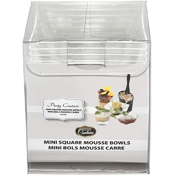 Party Couture - Clear Square Mini Bowl 2oz 12PK