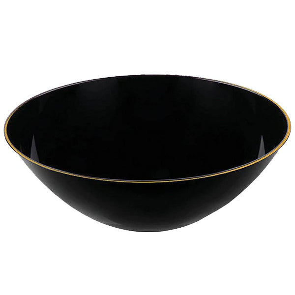 Naturale - 16oz Black Soup Bowls W/ Gold Rim 10PK