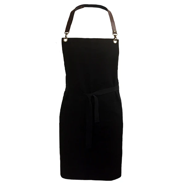 Bodyguard - Black Apron With Leather Look Neck Strap EA