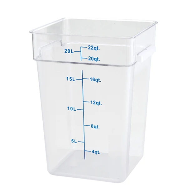 Winco - Translucent Square 22QT Storage Container 1EA