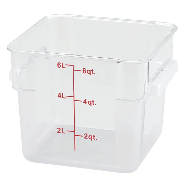 Winco - Square Clear Storage Container 6QT EA
