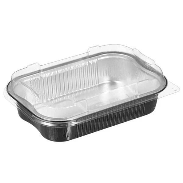 Talthi - 1400ml Aluminum Blk Rect Container W/Lid 1400ML 10EA