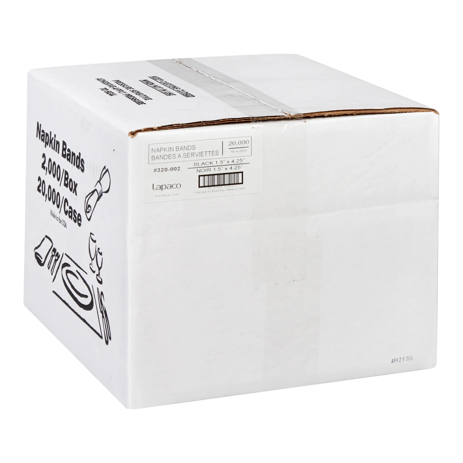 Lapaco - Band Black 1.5inX4.25in 10x2000 EA