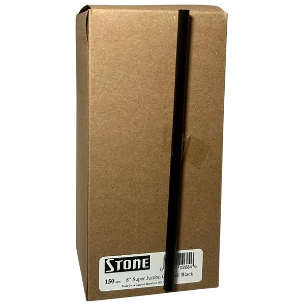 Stone - Straw Super Jumbo Cocktail Strws Black 9x150 EA