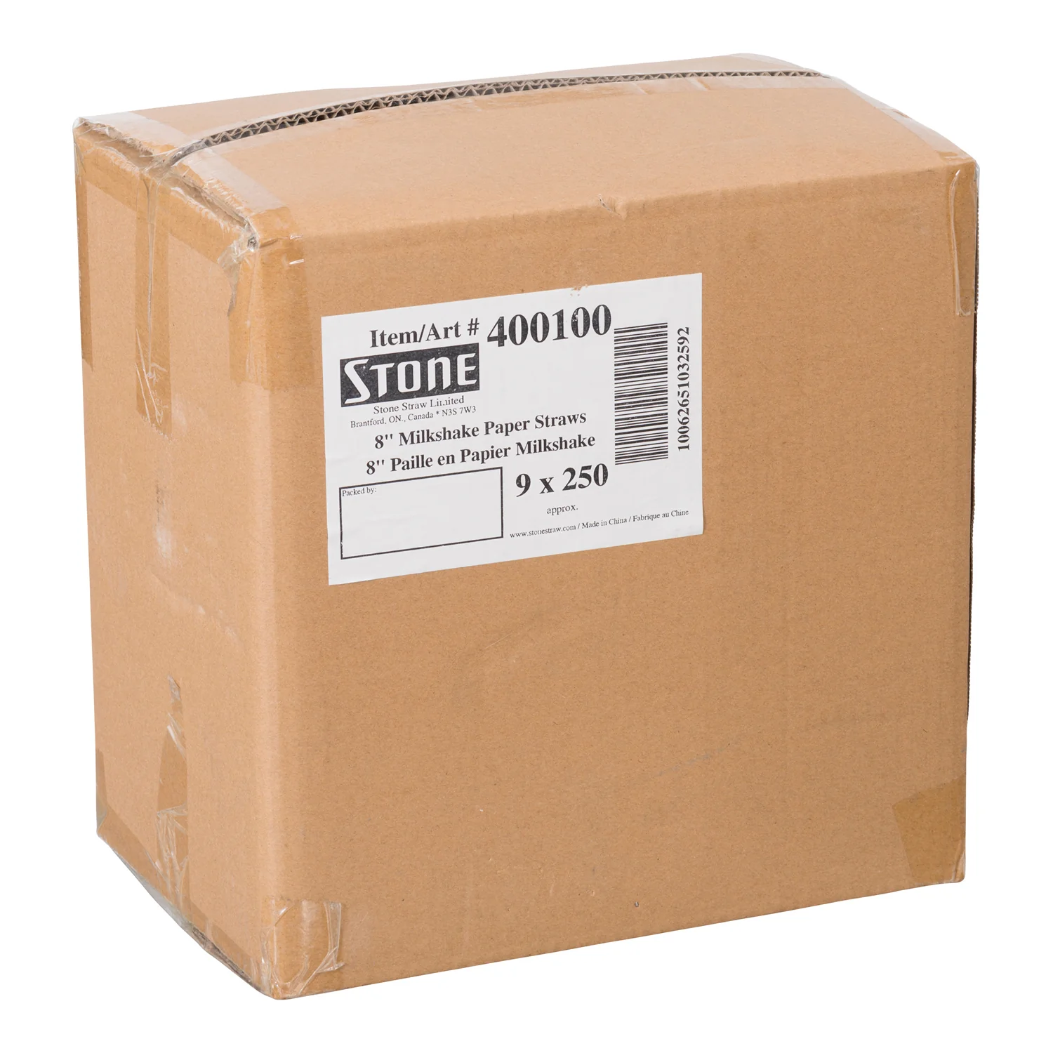 Stone - 8" Milkshake Paper Unwrapped 9x250 EA