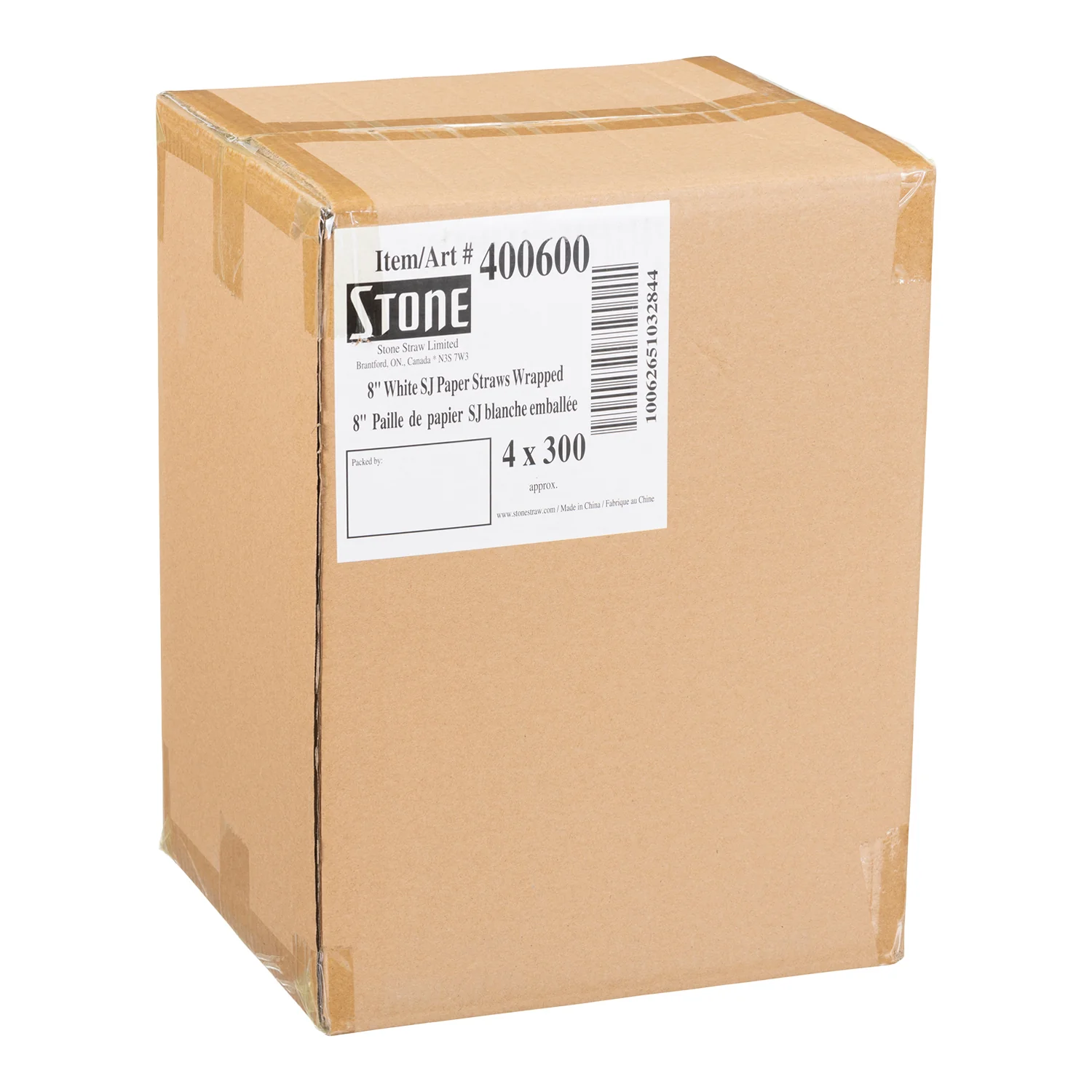 Stonestraw - 8" Solid White Super Jumbo Paper Straw 4x300 EA