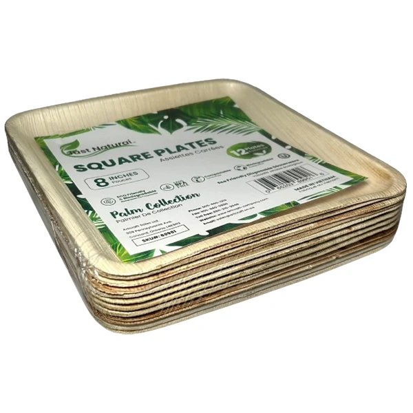 Just Natural - 8IN Square Plates 12x12 EA