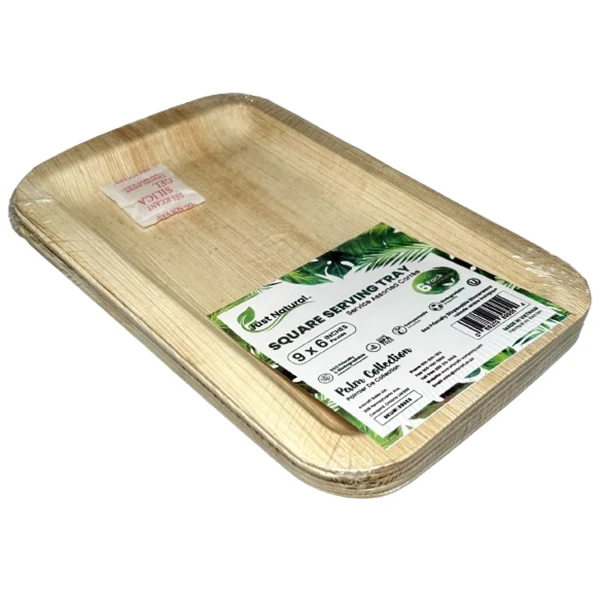 Just Natural - 9x6IN Square Serving Tray- 3CM Deep 12x6 EA