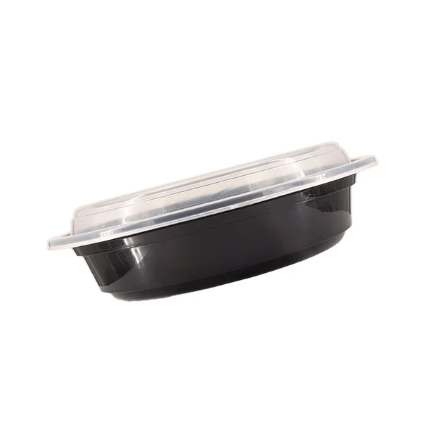 E2E - 32oz Round Food Container Brown Base Clear Lid 150EA
