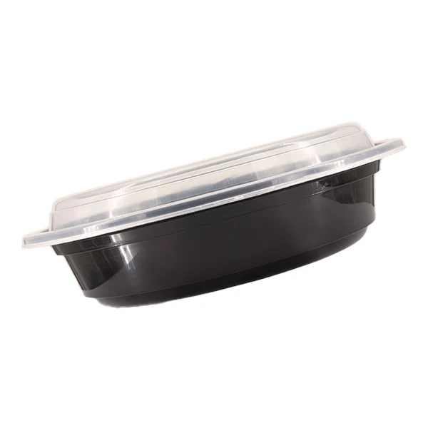 E2E - 48oz 9in Round Food Container Brown Base Clear Lid 150EA