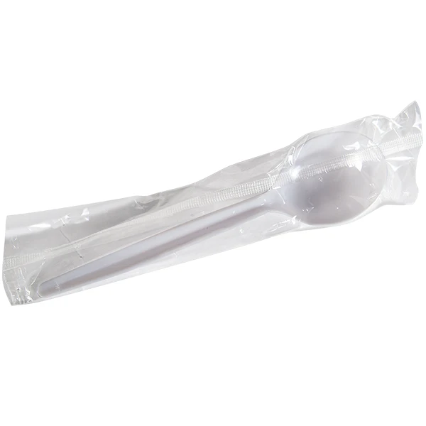 E2E - White Soup Spoon Wrapped 500EA