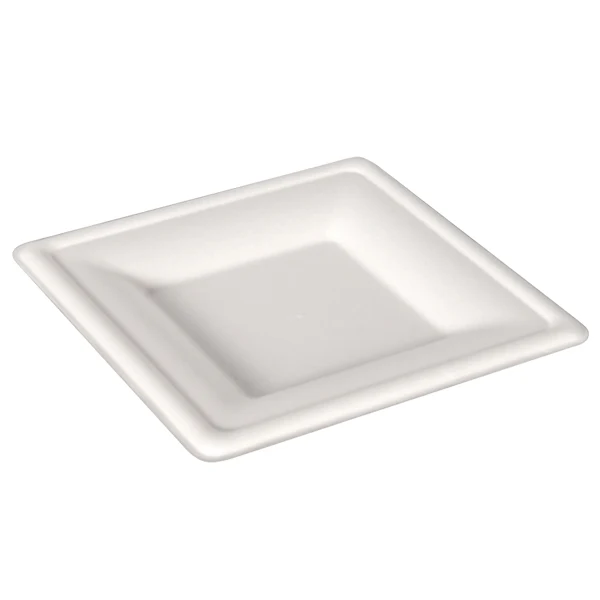 New Wave - Bamboo 8" Bagasse Square Plates 10x50 EA