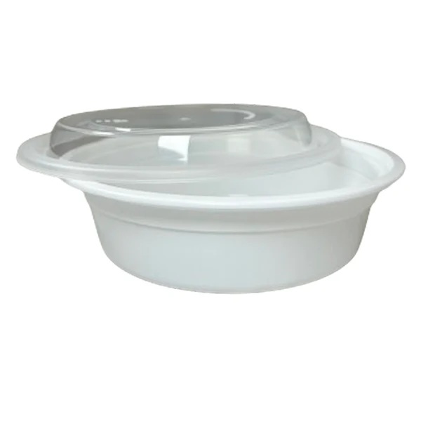 E2E - 16oz 6in Round Food Container White Base Clear Lid 150EA