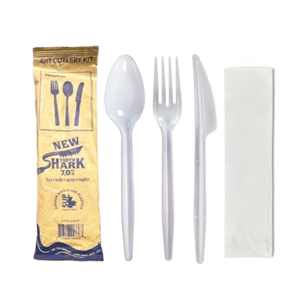 E2E Foodpack - Fork Knife Spoon Napkin Cutlery 250UN