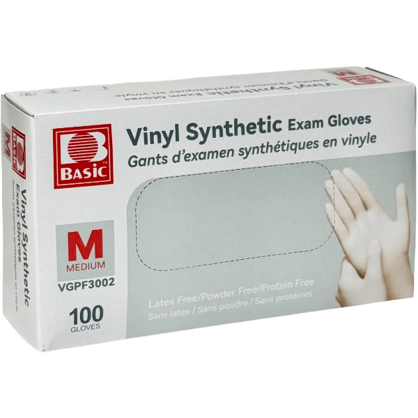 Basic - Medium Vinyl Glove Clear 10x100 CT