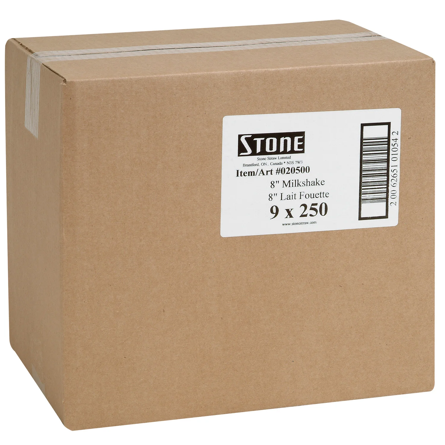 Stone - Straw 8" Milkshake 9x250 EA
