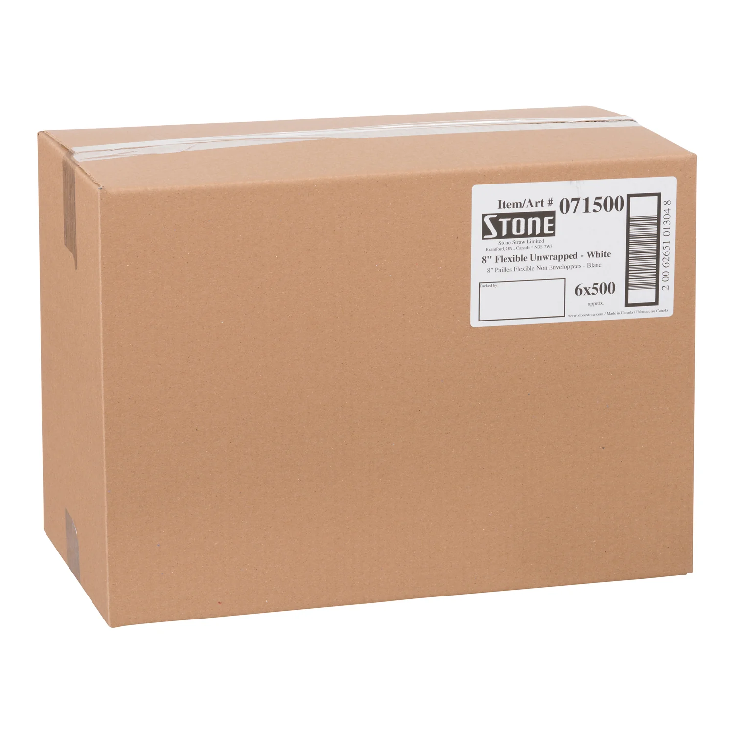 Stone - Straw 8" Flex Unwrapped 6x500 EA