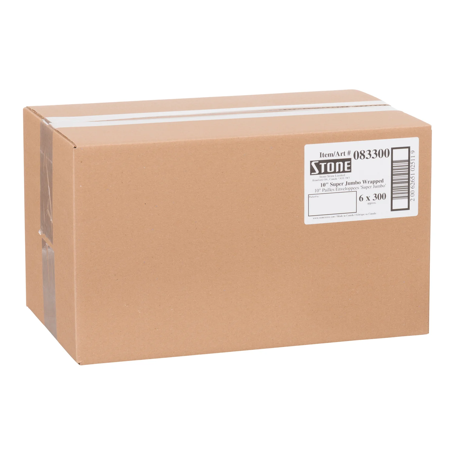 Stone - Straw 10" Super Jumbo Wrpd White 6x300 EA