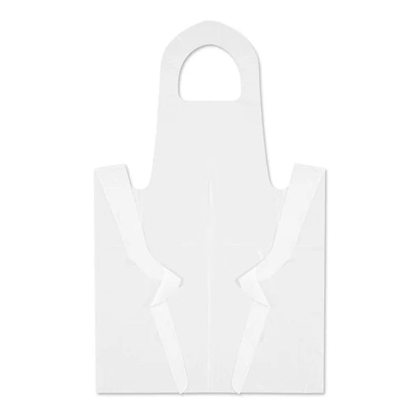 Safe-T Wear - 28x46IN White Poly Aprons 1.25ML 5x100 PK