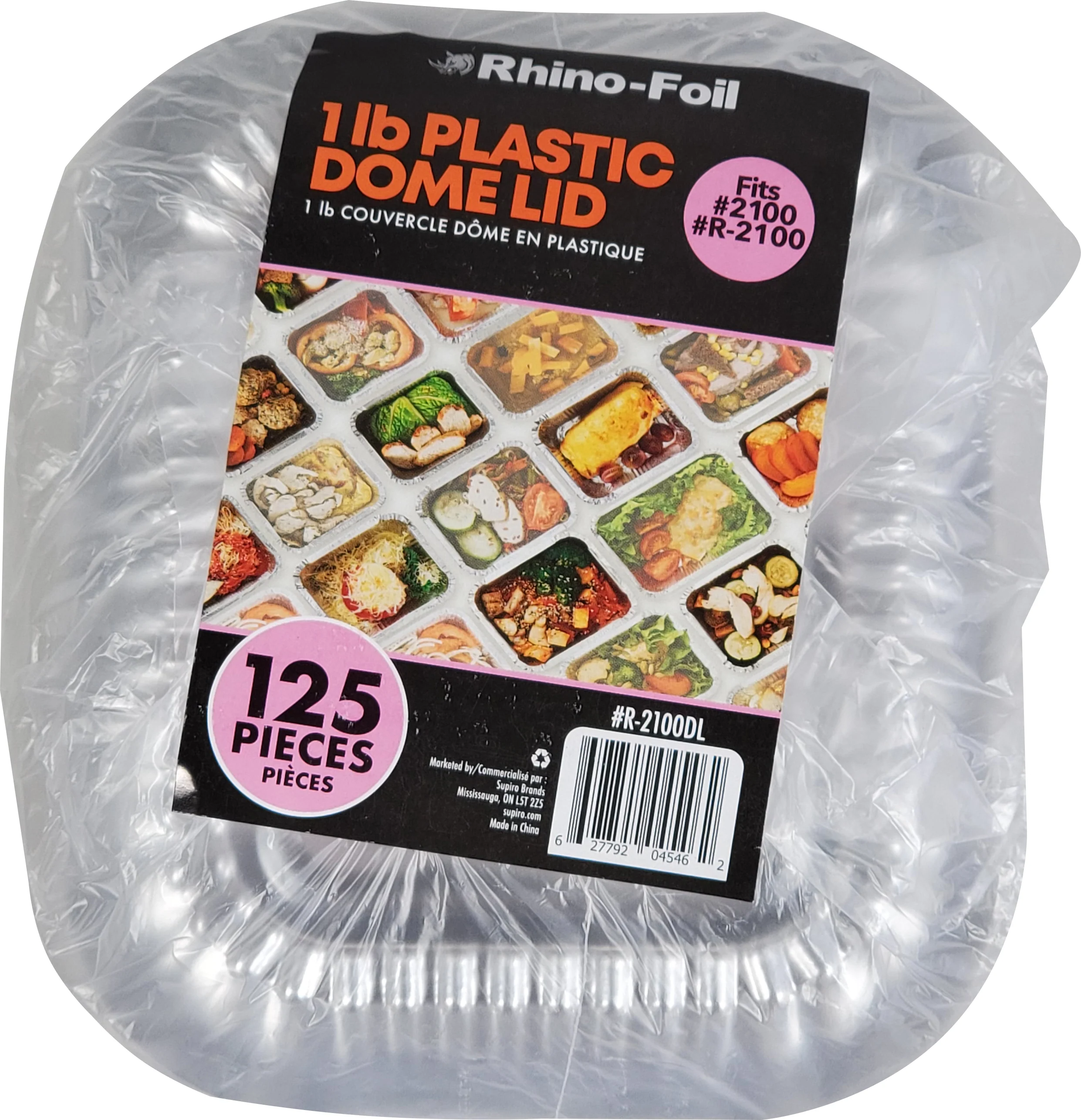 Rhino - 1 lb Plastic Dome Lid - R-2100DL — Case (125 CT)