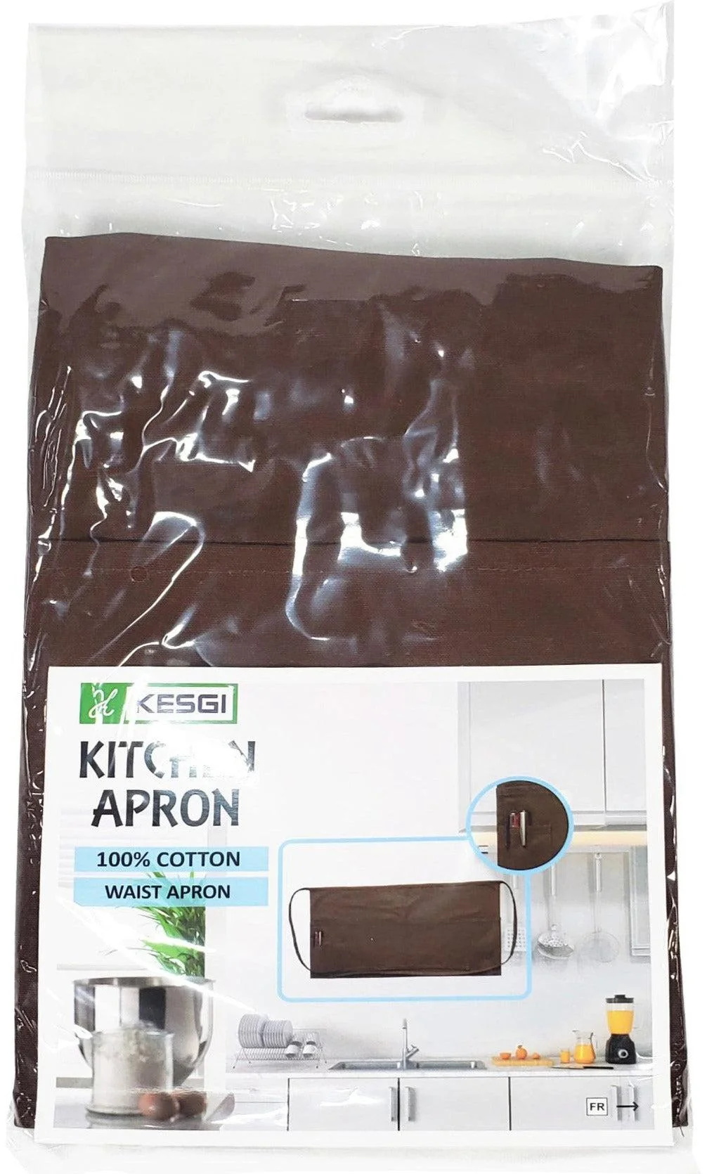 Kesgi - Apron - Waist - Chocolate - 3 Pockets - AP003CH — Each (1 CT)