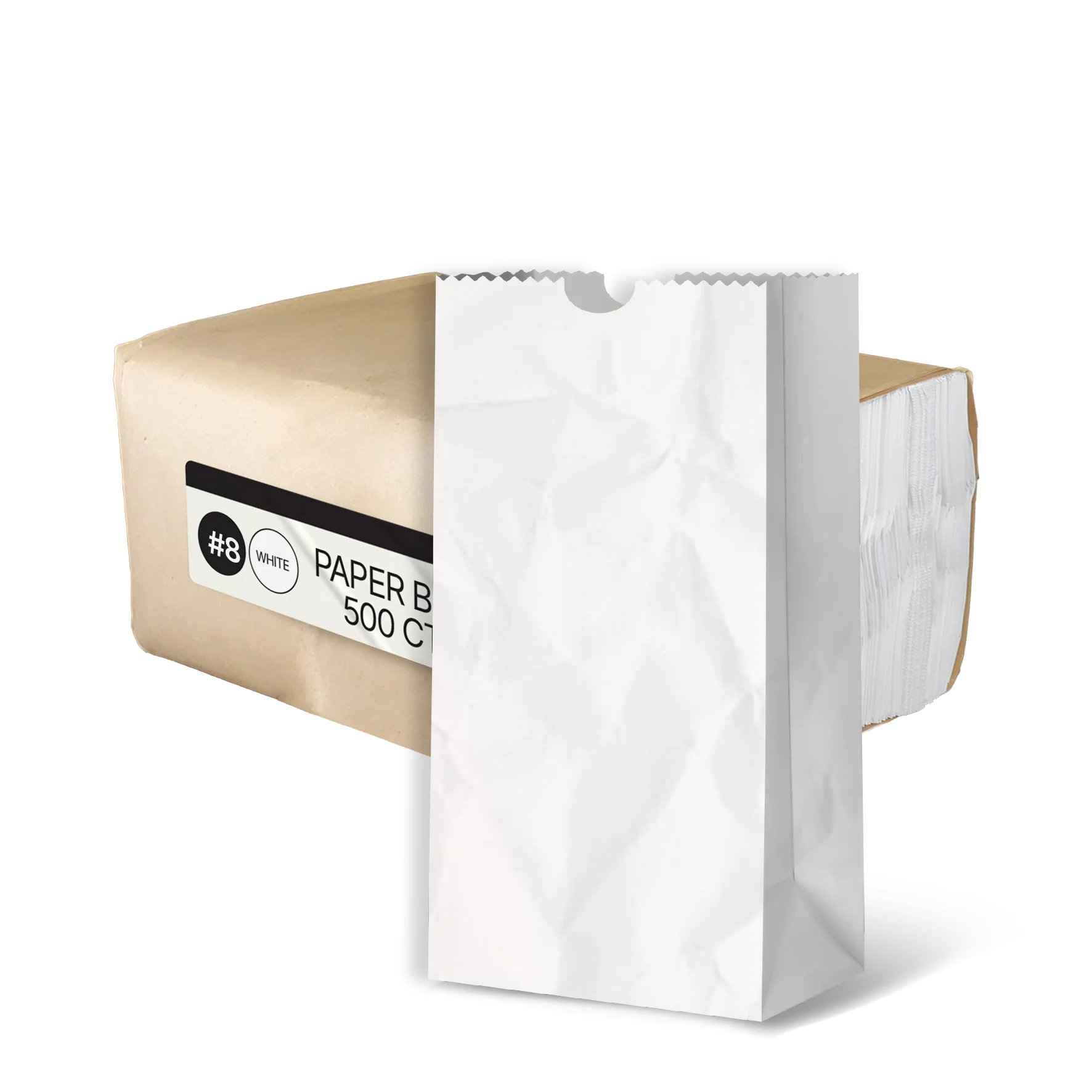 Paper Bags - White - #8 - Made In Canada