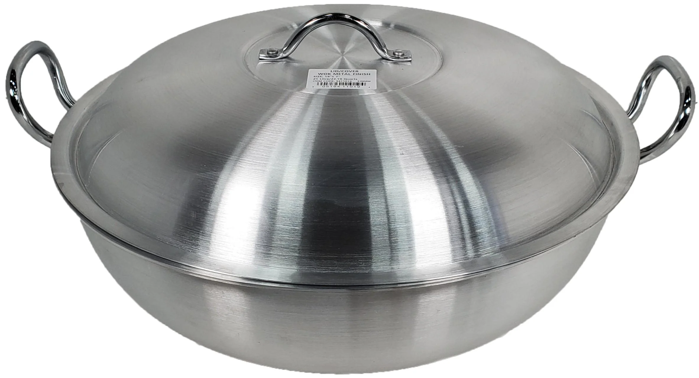 19"x7" - Wok - Aluminum w/Lid