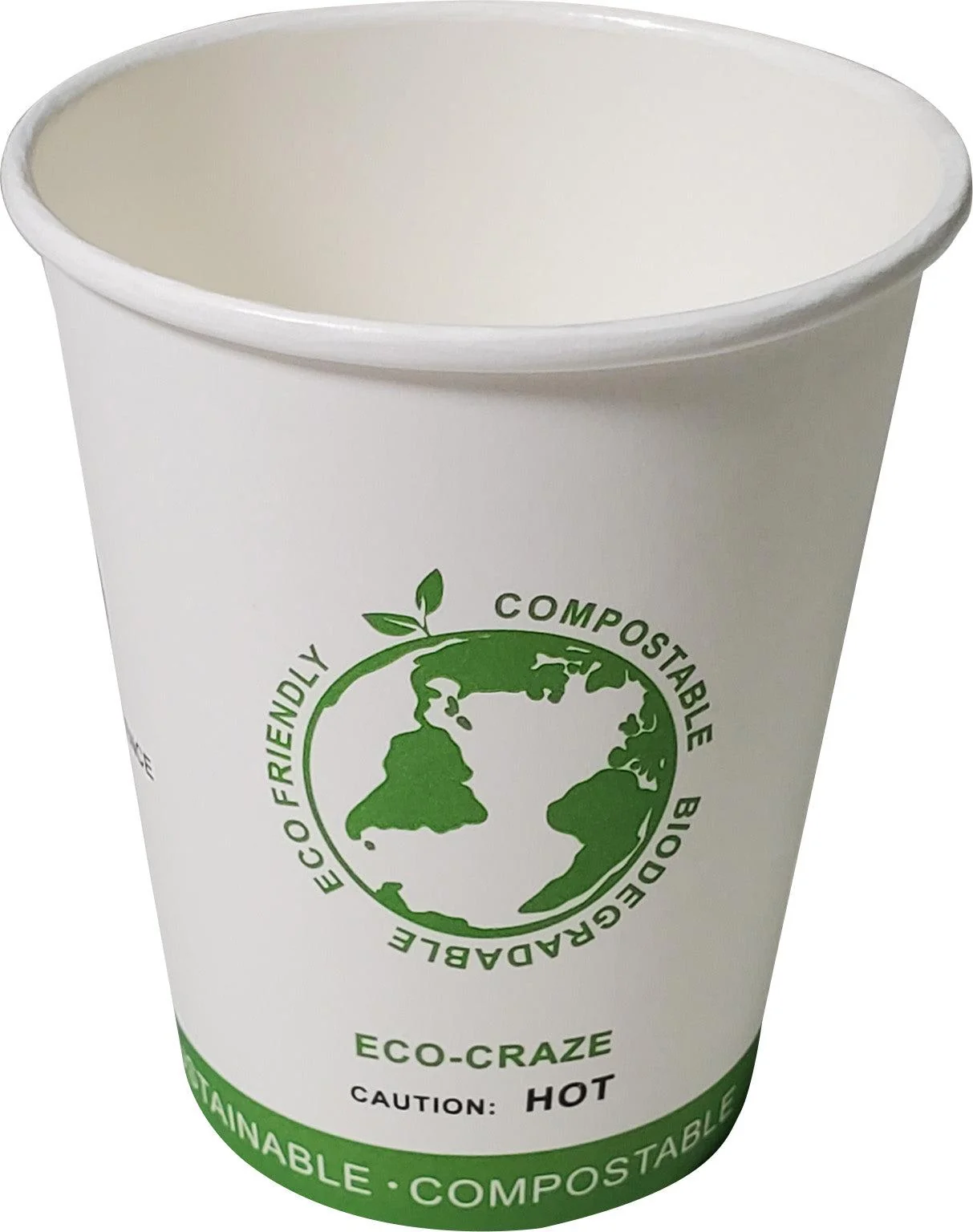 Eco-Craze - 8oz PLA Single Wall Hot Paper Cup - Printed — Case (50 CT)