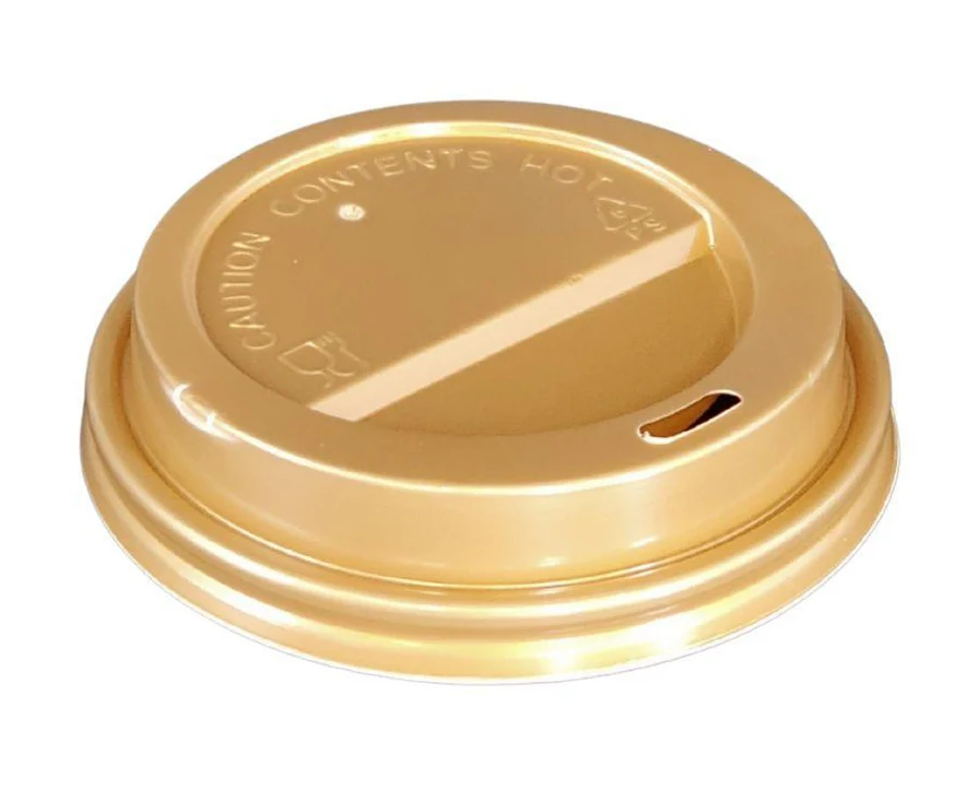 Morning Dew - Dome Sip Lid for 8oz Tall Hot Paper Cups - Gold - 8DL-G — Case (20 x 50 CT)