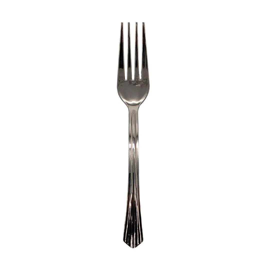 Plastic Fork - Silver - 18.7x2.8cm - SF54 — Case (50 CT)