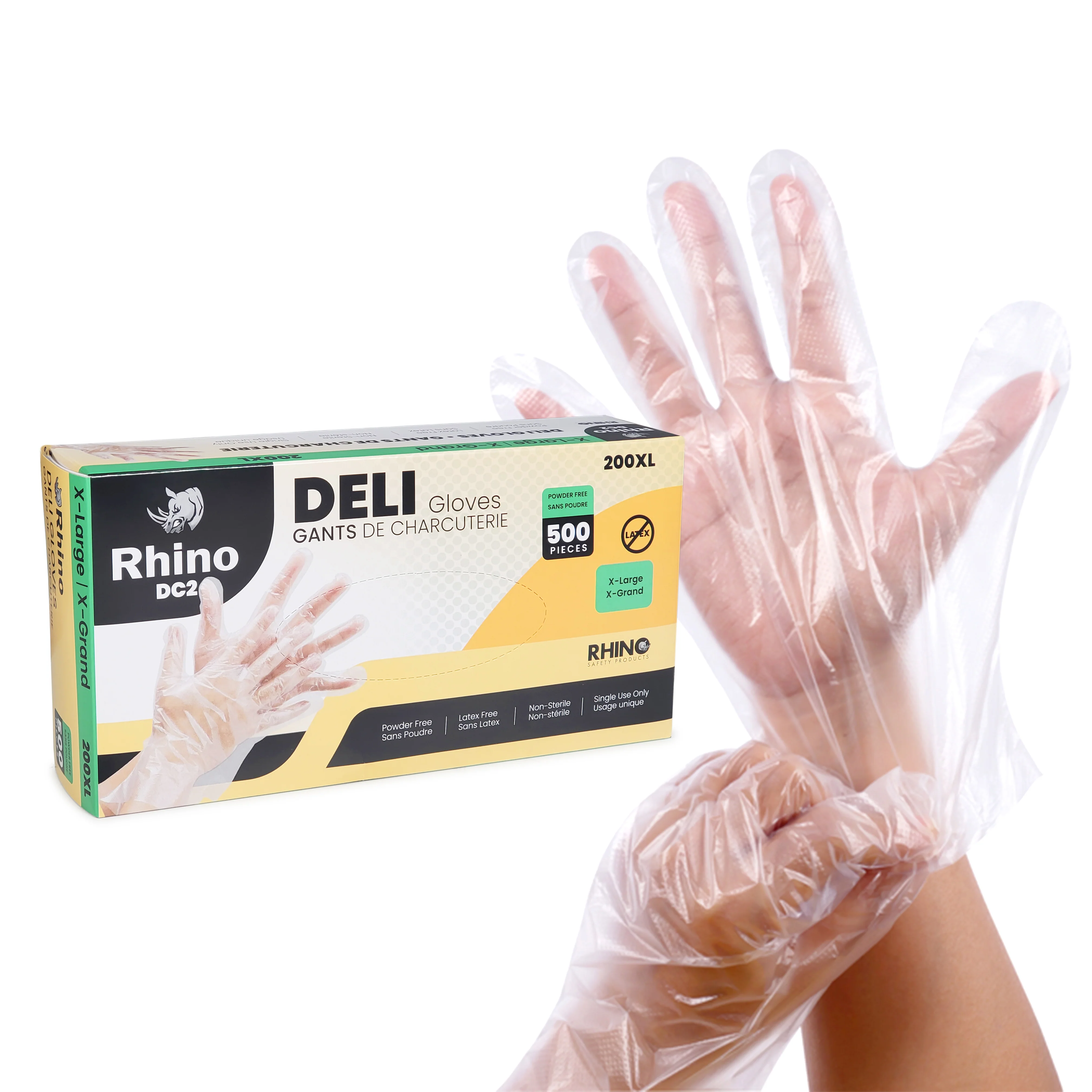 Rhino - DC2 - Clear Deli Gloves - Extra Large - 200XL — Case (10 x 500 CT)
