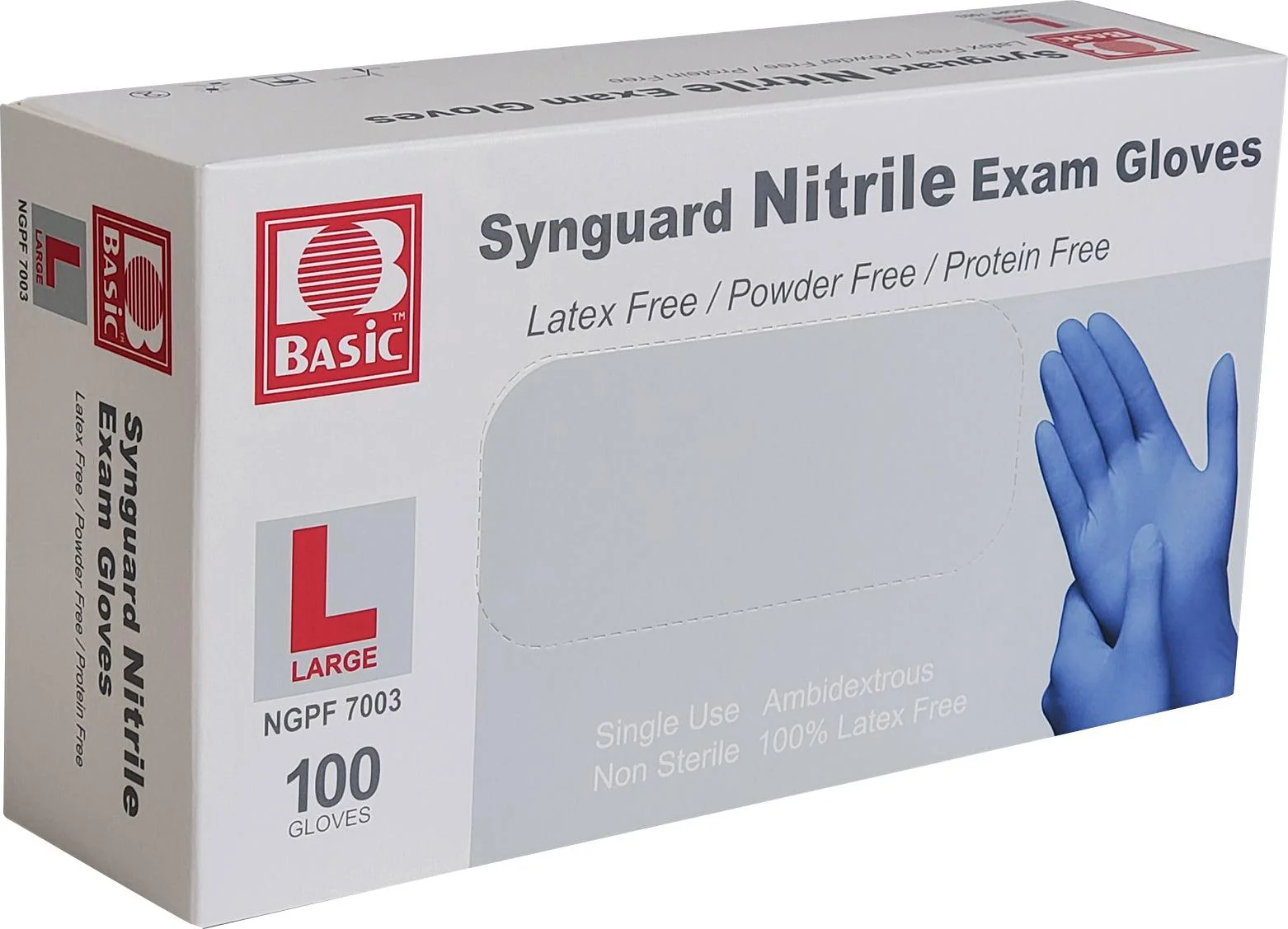 Advance Care - Nitrile Gloves Exam - Blue - Large — Case (100 CT)