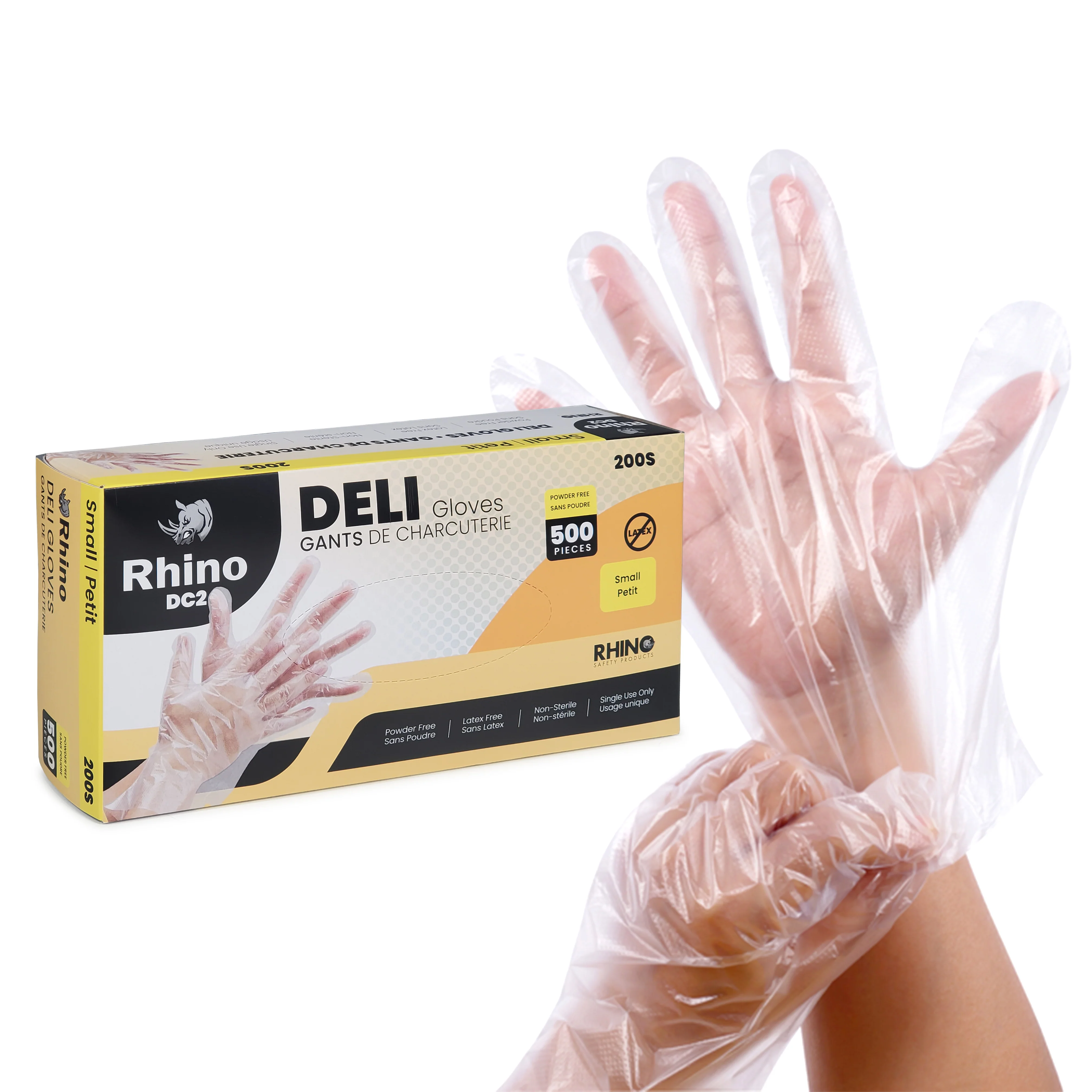 Rhino - DC2 - Clear Deli Gloves - Small - 200S — Case (500 CT)