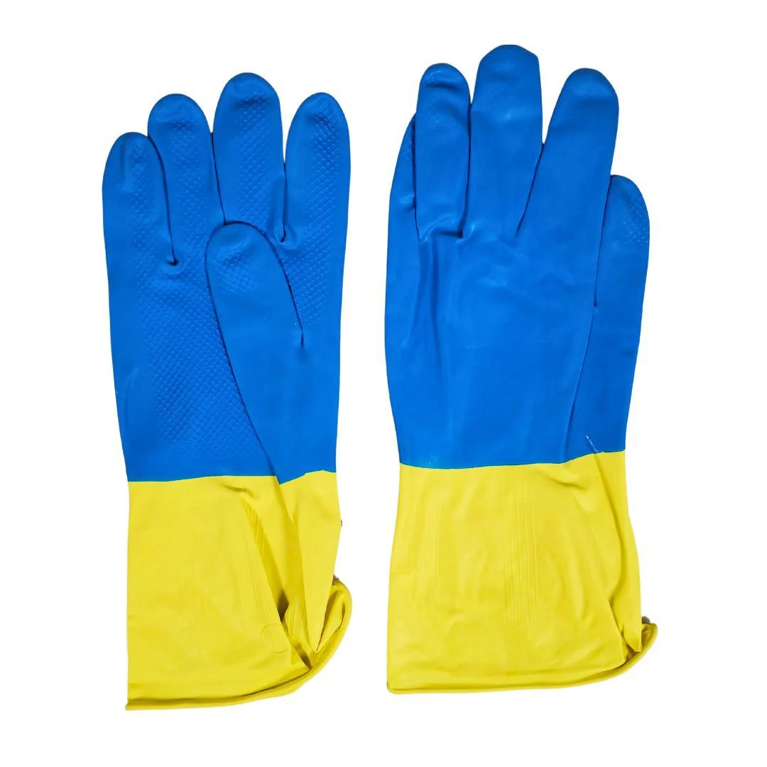 SBS - Natural Latex Gloves Blue/Yellow Large — Case (12 x 1 CT)