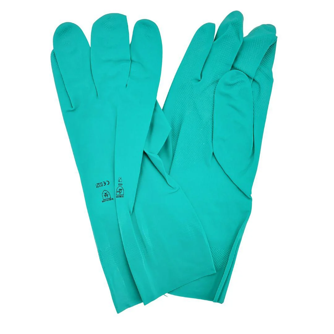 Work-Eze - 13" Nitrile Gloves - Large - Green — Case (144 CT)