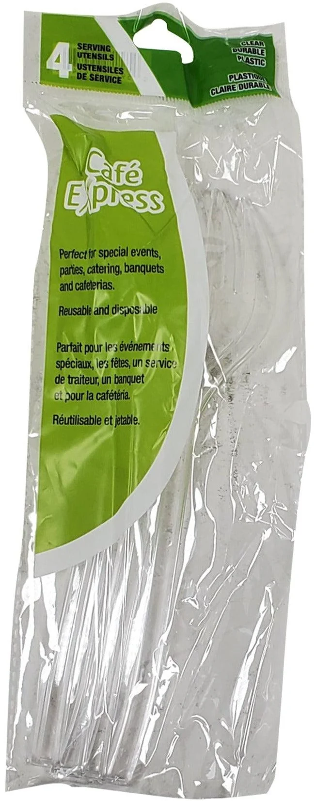 Plastic Serving Utensils (4pk) - 2 Fork / 2 Spoon - BZDSER2 — Each (1 CT)