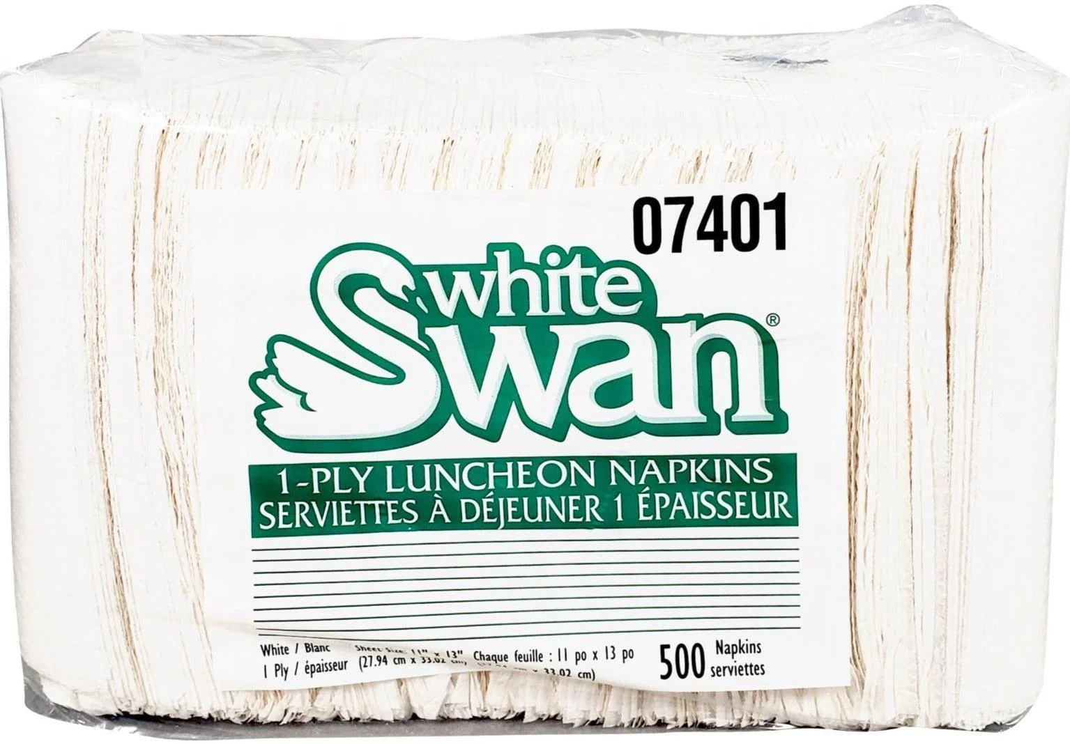 White Swan/Suave - Lunch Napkins -1 Ply - White — Case (500 CT)