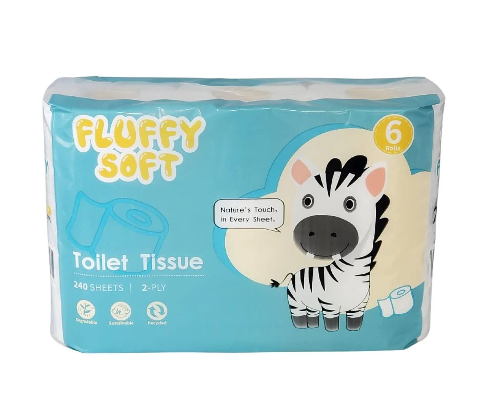 Fluffy Soft - Toilet Tissue - 2 ply - White — Case (6 CT)