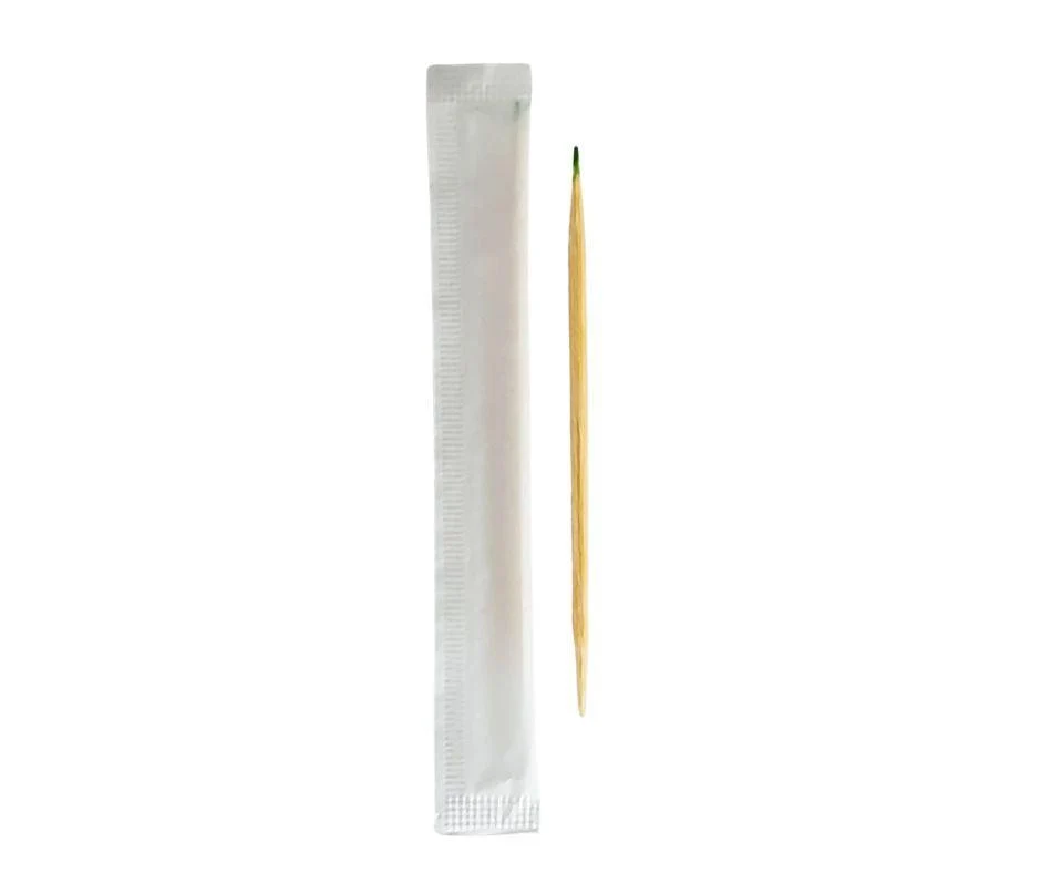 Eco-Craze - Bamboo Toothpick - Mint - Paper Wrap - P2-65M — Case (1000 CT)