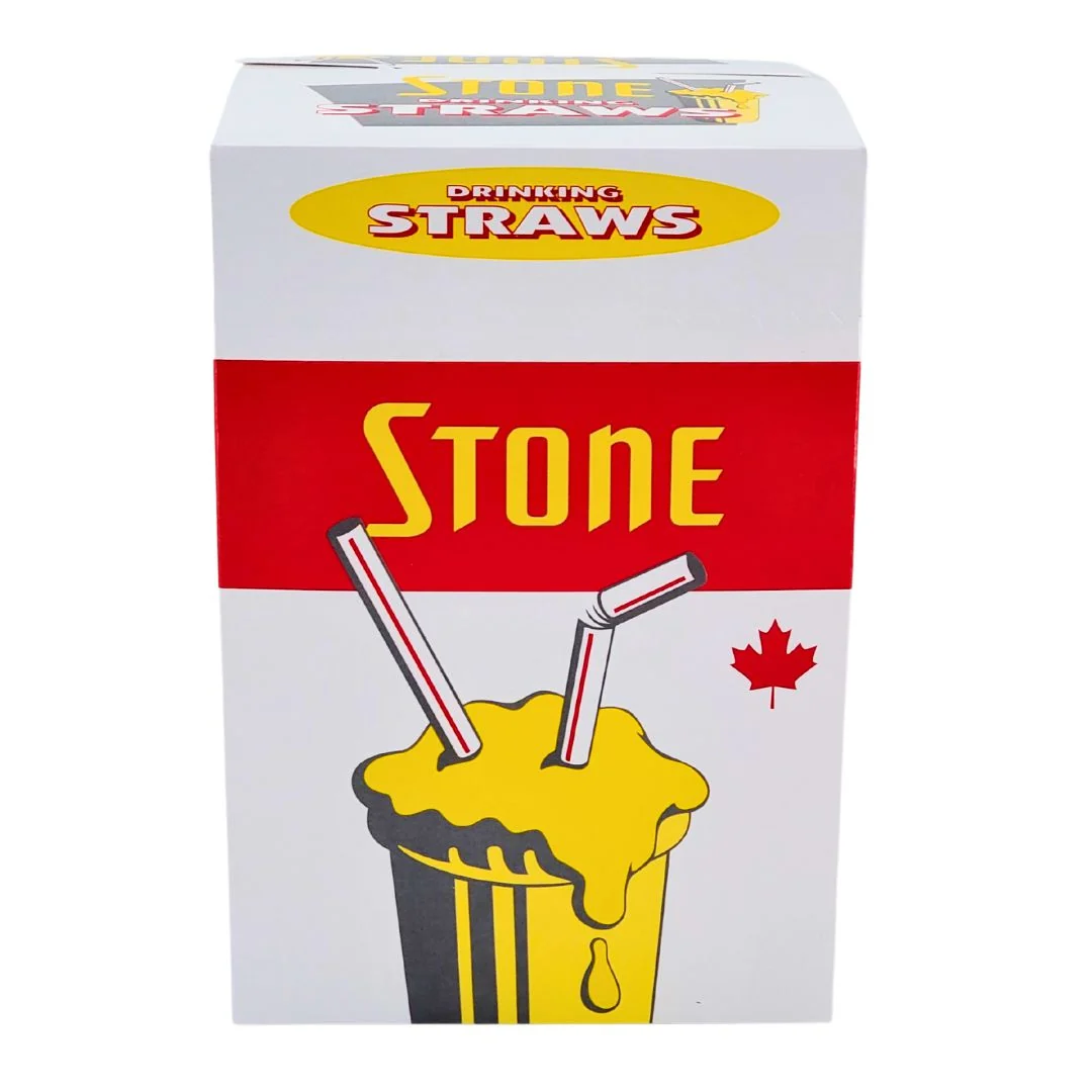 Stone - Plastic Straw - 8" Milkshake Wrapped - 081300 — Case (6 x 500 CT)