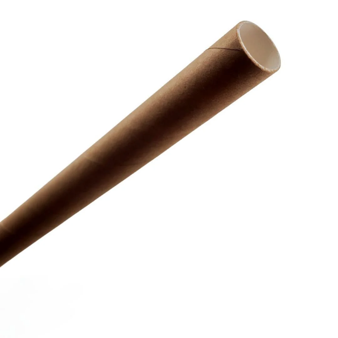 Eco-Craze - 10" Ind. Wrapped Bubble Tea Straws - Paper - Sharp End - Brown - 12mm — Case (100 CT)