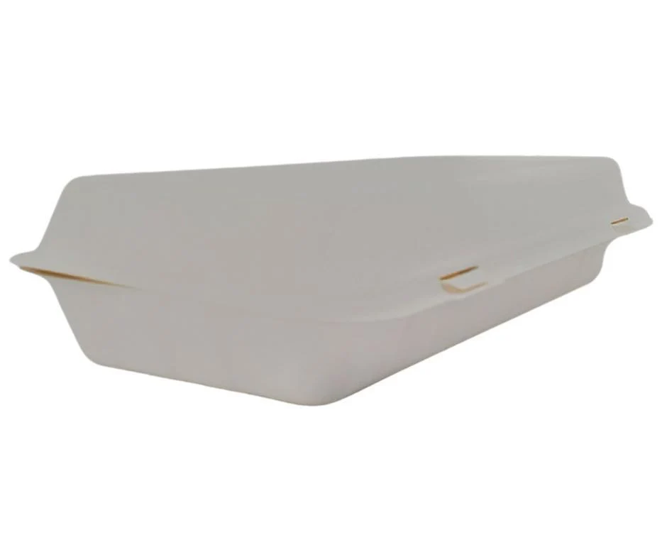 Eco-Craze - 12x6x2.3 Bagasse Clamshell Container - 1100ml — Case (2 x 125 CT)