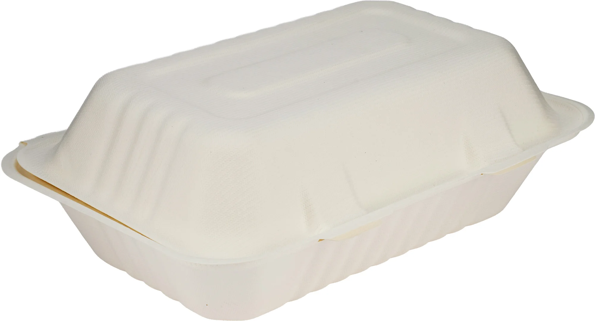 Eco-Craze - 9x6x3 Bagasse Clamshell Container — Case (2 x 125 CT)