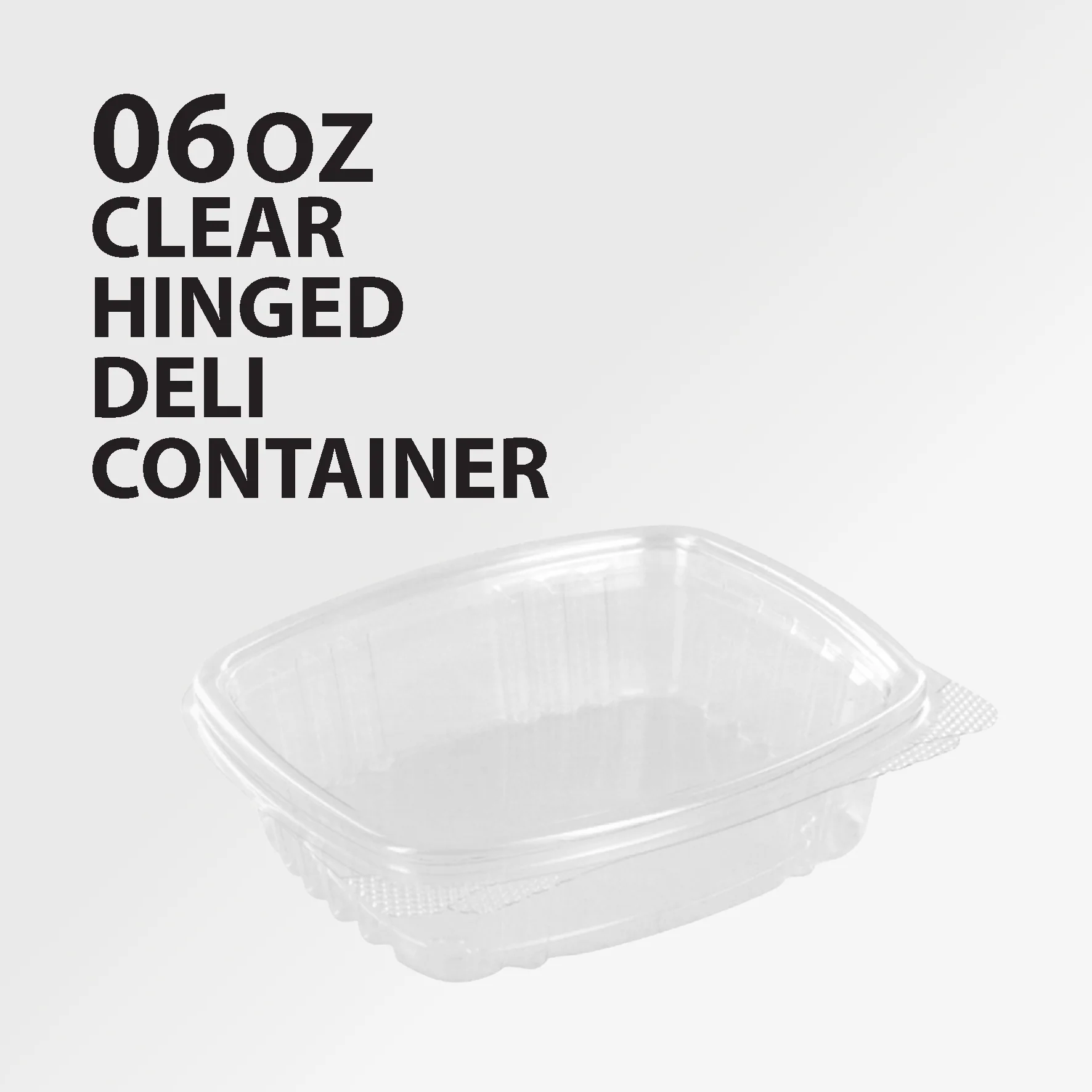 Genpak - Hinged Deli Container - Clear - 6oz - AD06 — Case (100 CT)