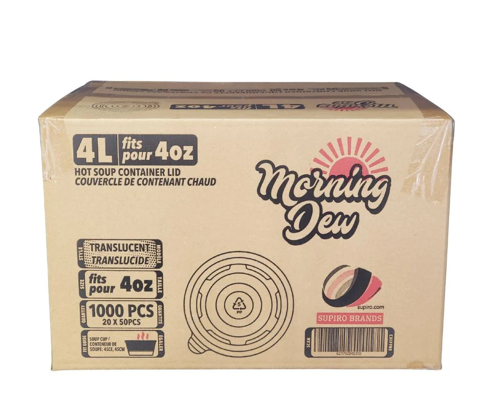 Morning Dew - Plastic Lids for 4 oz Paper Soup Container - 4L — Case (20 x 50 CT)