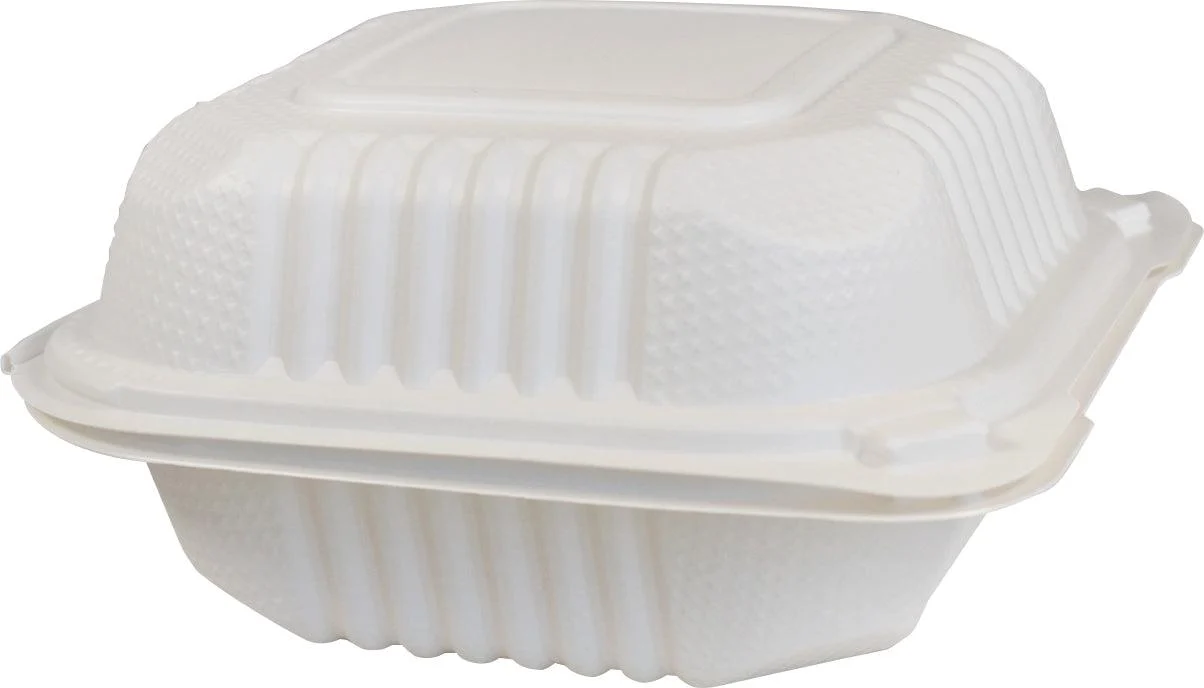 Eco-Craze Mfpp Clamshell Container 6x6x2.6" White