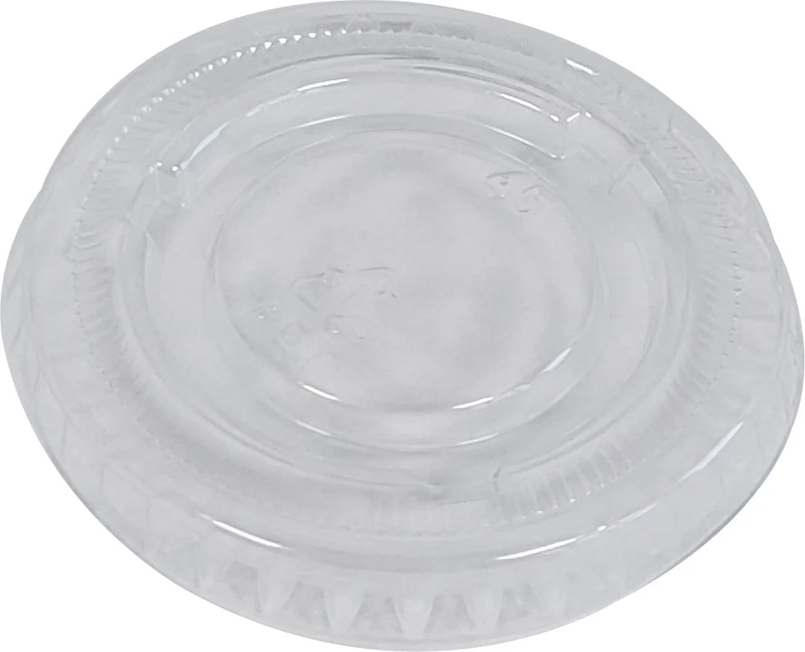 Value+ - 0.5oz-1oz PET Flat Portion Cup Lids - PC100L - 45mm — Case (250 CT)