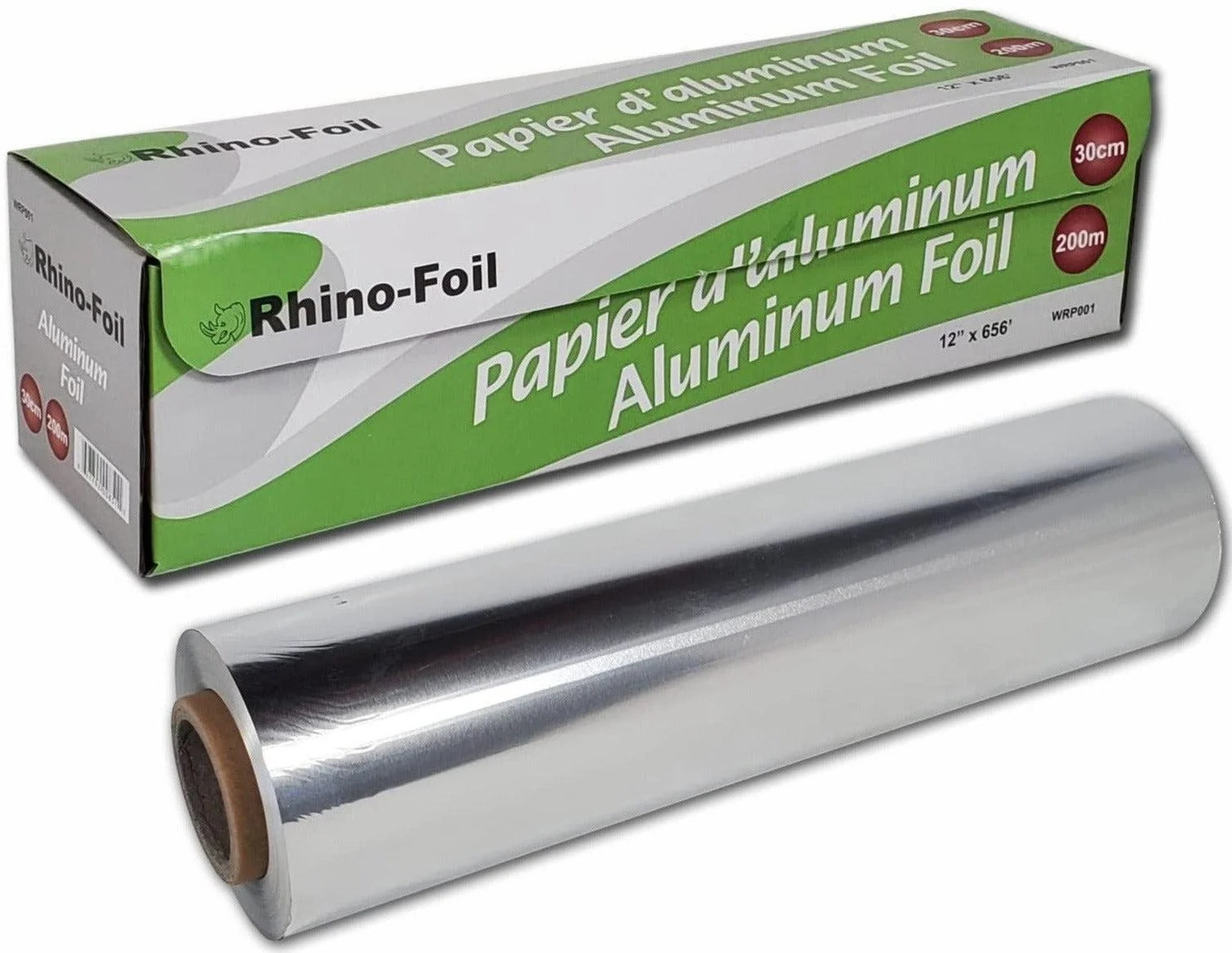 Rhino-Foil - 12" Aluminium Foil Roll - 200M — Case (6 CT)