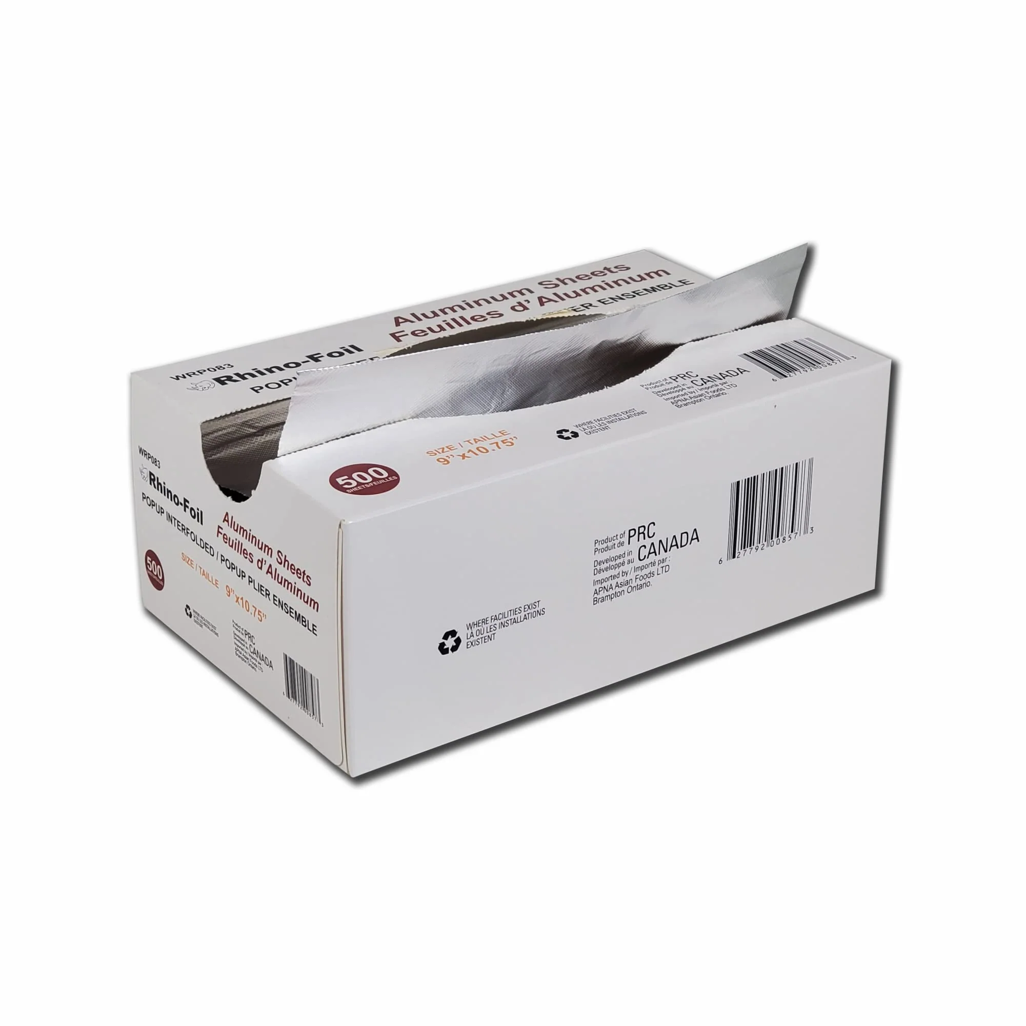 Rhino-Foil - 9*10.75" - Aluminium Foil Pop up Sheets — Case (6 x 500 CT)
